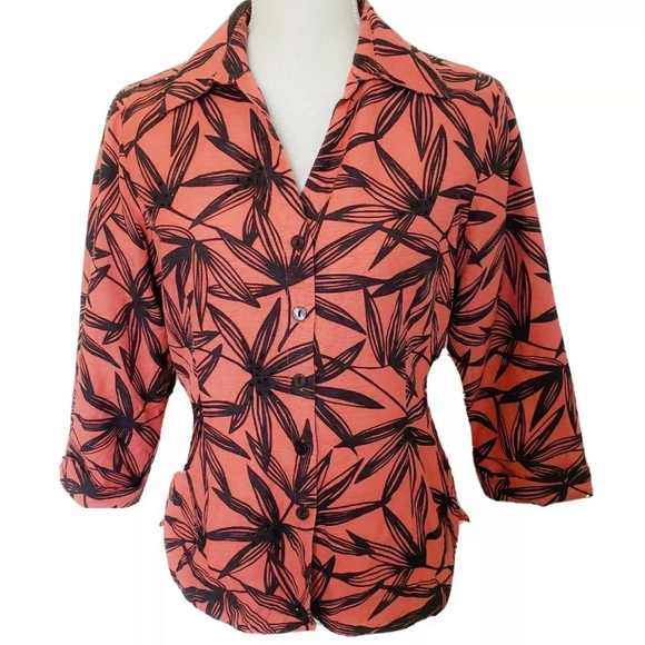 SilkLand Jackets & Blazers - Silk Land Orange Silk Floral beaded Blazer Jacket